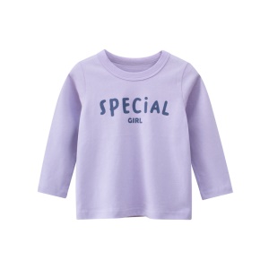 T-shirt bébé fille col rond manches longues