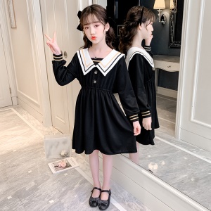 Robe manches longues pour fille coton