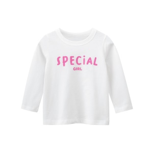 T-shirt bébé fille col rond manches longues