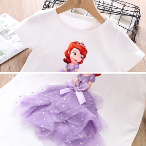 T-shirt manches courtes pour fille de 3 à 8 ans