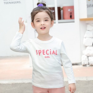 T-shirt bébé fille col rond manches longues