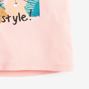 Little maven t-shirt fille  à col rond en coton