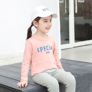 T-shirt bébé fille col rond manches longues