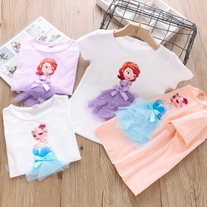 T-shirt manches courtes pour fille de 3 à 8 ans