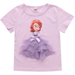 T-shirt manches courtes pour fille de 3 à 8 ans