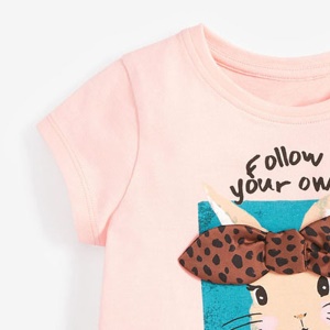 Little maven t-shirt fille  à col rond en coton