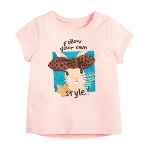 Little maven t-shirt fille  à col rond en coton