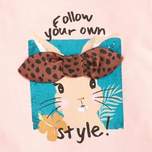 Little maven t-shirt fille  à col rond en coton