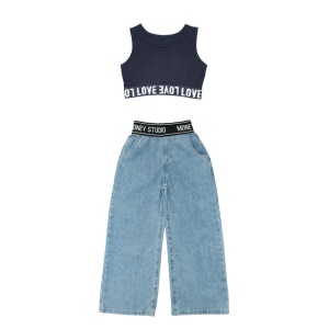 Ensemble 2 pièces pour fille (gilet + jean)