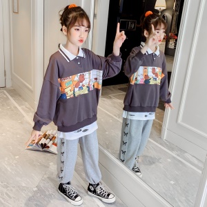 Pull over pour filles en coton POLO Col