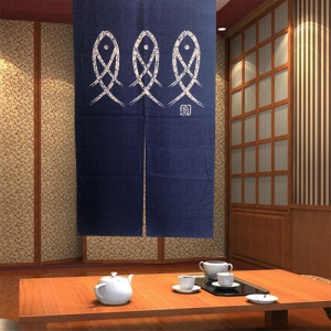 Rideau de porte de style japonais bleu 85 * 150cm