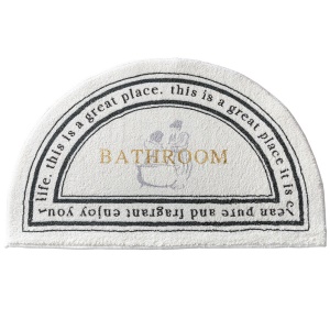 Tapis de sol pour salle de bain semi-circulaire absorbant et antidérapant