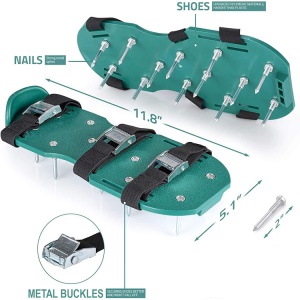 Crampons de jardin pour aération de gazon avec sangles