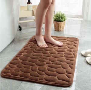 Tapis de sol antidérapant en coton de mémoire avec motif de pierre