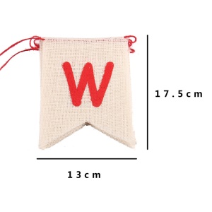 Drapeau de fête à monogramme en toile de jute