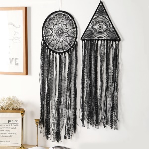Décoration pendentif à franges en dentelle noire