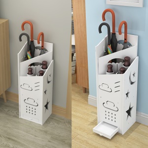 Porte-parapluie PVC panneau en bois et en plastique