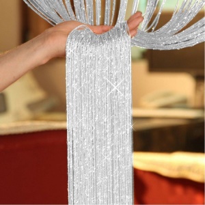 rideau de fil d'argent 1 * 2 mètres