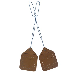 Tapette de moustiques manuel manche en fer + cuir
