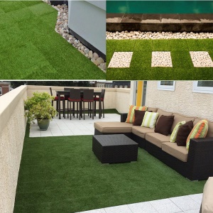 Tapis de pelouse artificielle coussin carré épissé