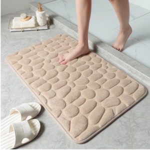 Tapis de sol antidérapant en coton de mémoire avec motif de pierre