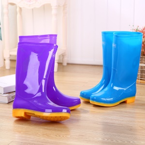 Bottes de pluie en pvc à talon bas  antidérapant et imperméable