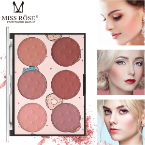 MISS ROSE Fard à joues avec 6 couleurs