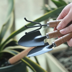 Mini kit 3 pièces pour outils de jardin (râteau + pelle pointue + pelle)