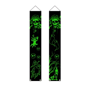 Rideau de porte d'Halloween suspendue lumineuse