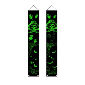Rideau de porte d'Halloween suspendue lumineuse