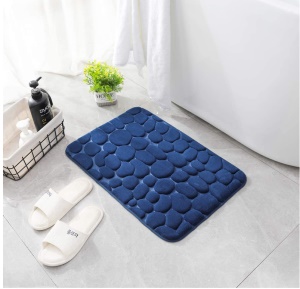 Tapis de sol antidérapant en coton de mémoire avec motif de pierre
