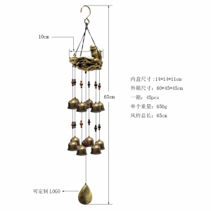 Carillon éolien nid d'oiseau en résine