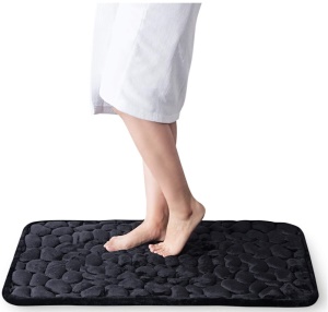 Tapis de sol antidérapant en coton de mémoire avec motif de pierre