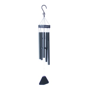 Carillon éolien en métal noir anneau de fer tube en aluminium