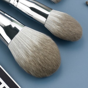 Set de 14 pinceaux de maquillage en fibre fine avec manche en bois peint au four