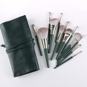Ensemble de 14 pinceaux de maquillage avec manche en bois