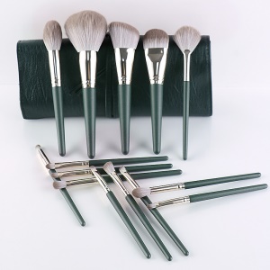 Ensemble de 14 pinceaux de maquillage avec manche en bois