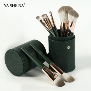Ensemble de 14 pinceaux de maquillage avec manche en bois
