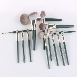 Ensemble de 14 pinceaux de maquillage avec manche en bois
