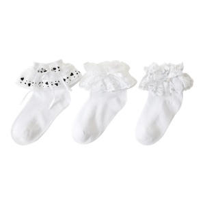 Chaussettes en coton et en dentelle pour enfants