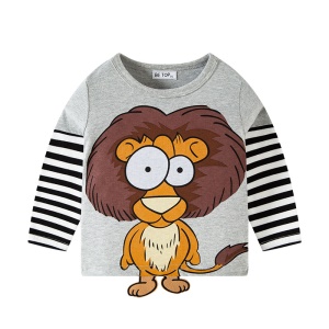T-shirt pour enfant en coton à manche rayé