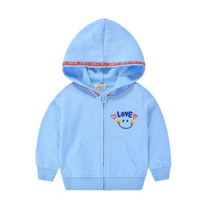 Tops avec capuche pour enfants en coton avec zipper