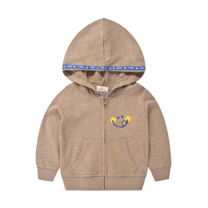 Tops avec capuche pour enfants en coton avec zipper