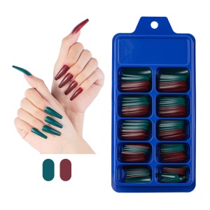 Ongles artificiels manucure dans boîte bleu long 100 pcs/boîte