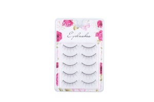 Faux cils en fibre synthétique 5 paires/pack