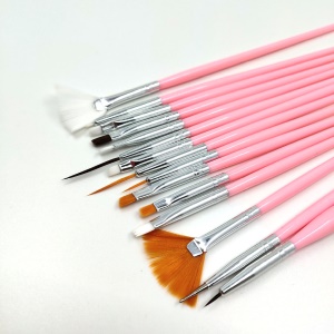 Set de 15 pinceaux de manucure avec porte-pinceau en plastique