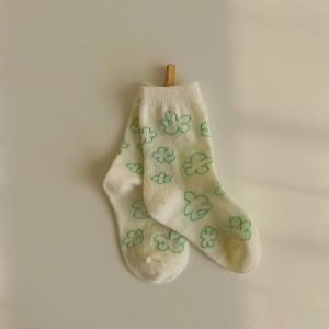Chaussettes fleuries en coton  pour enfants