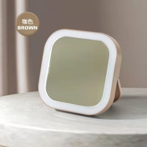 Mini miroir cosmétique pliant portable LED