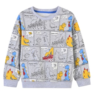 Sweat-shirt pour enfants avec impression de dinosaures animés