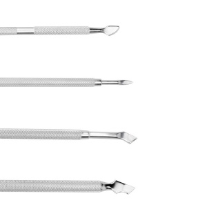 Outils de manucure double tête 4 pièces en acier inoxydable